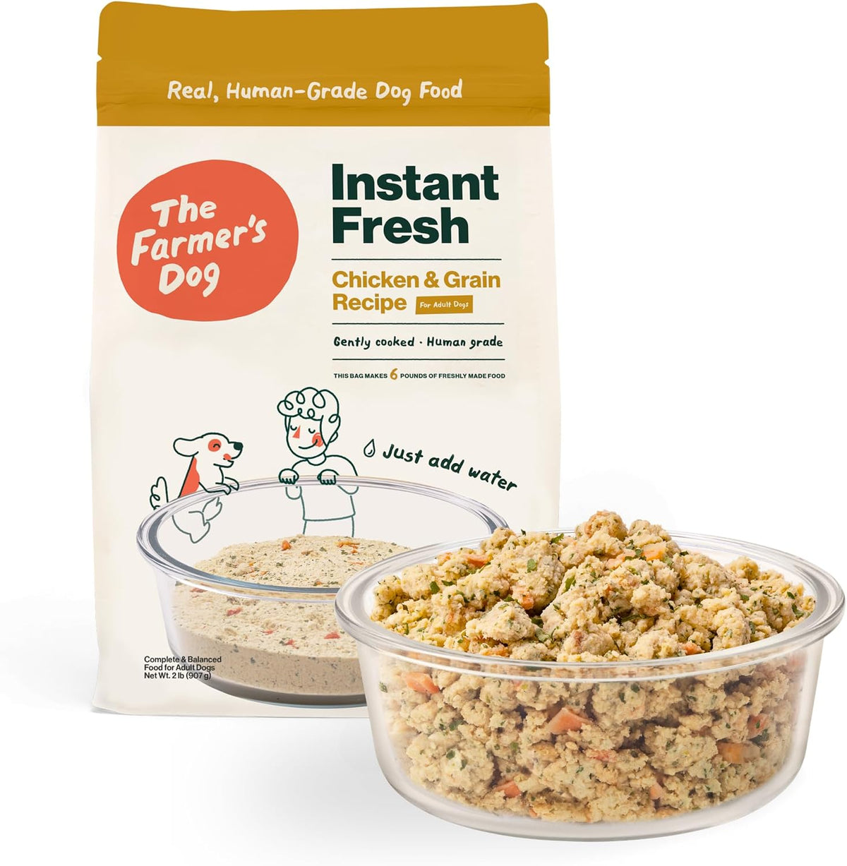 Instant Fresh Chicken, 2 lb Bag Makes 6 lbs of Dog Food