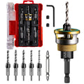 9PCS Countersink Drill Bit Set with Adjustable Depth Stop Collar