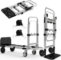 3-in-1 Folding Hand Truck, 500 lb Heavy Duty Steel Dolly | Convertible Hand Truck Dolly with Telescoping Handle