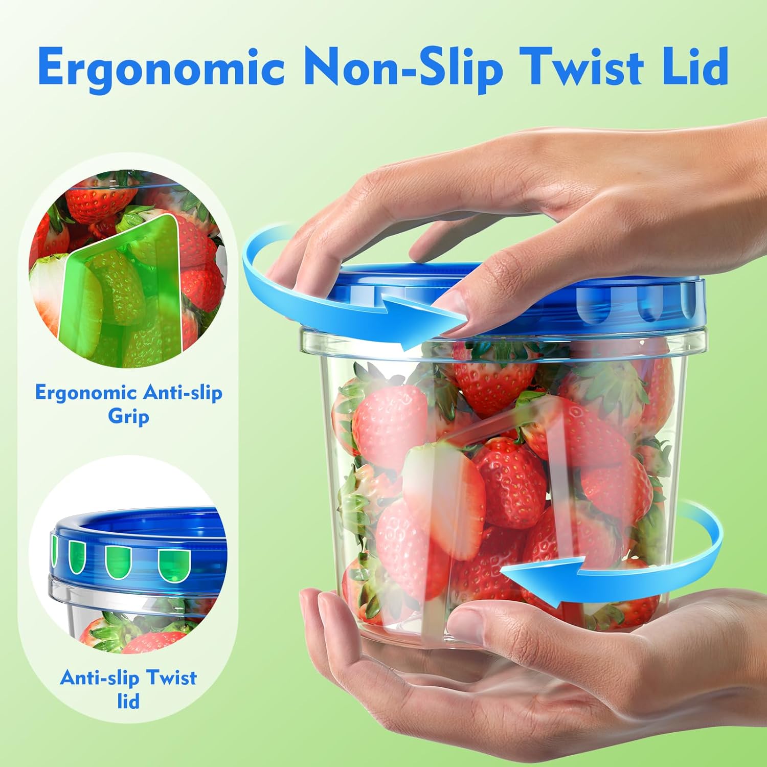 12 Pack- 34/24/17oz Freezer Storage Containers, Plastic Food Storage Containers with Twist Top Lids, BPA Free and