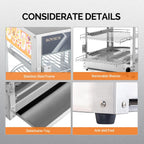 3-Tier Pizza Warmer Countertop, Commerical Food Warmer Display