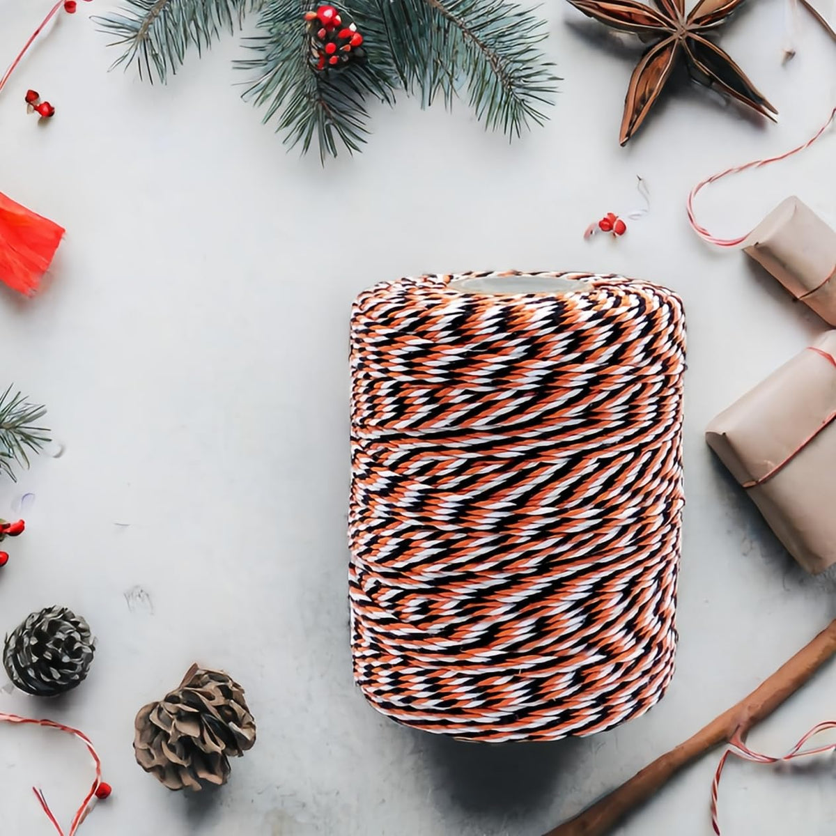 Orange Black White Twine 984ft Cotton String