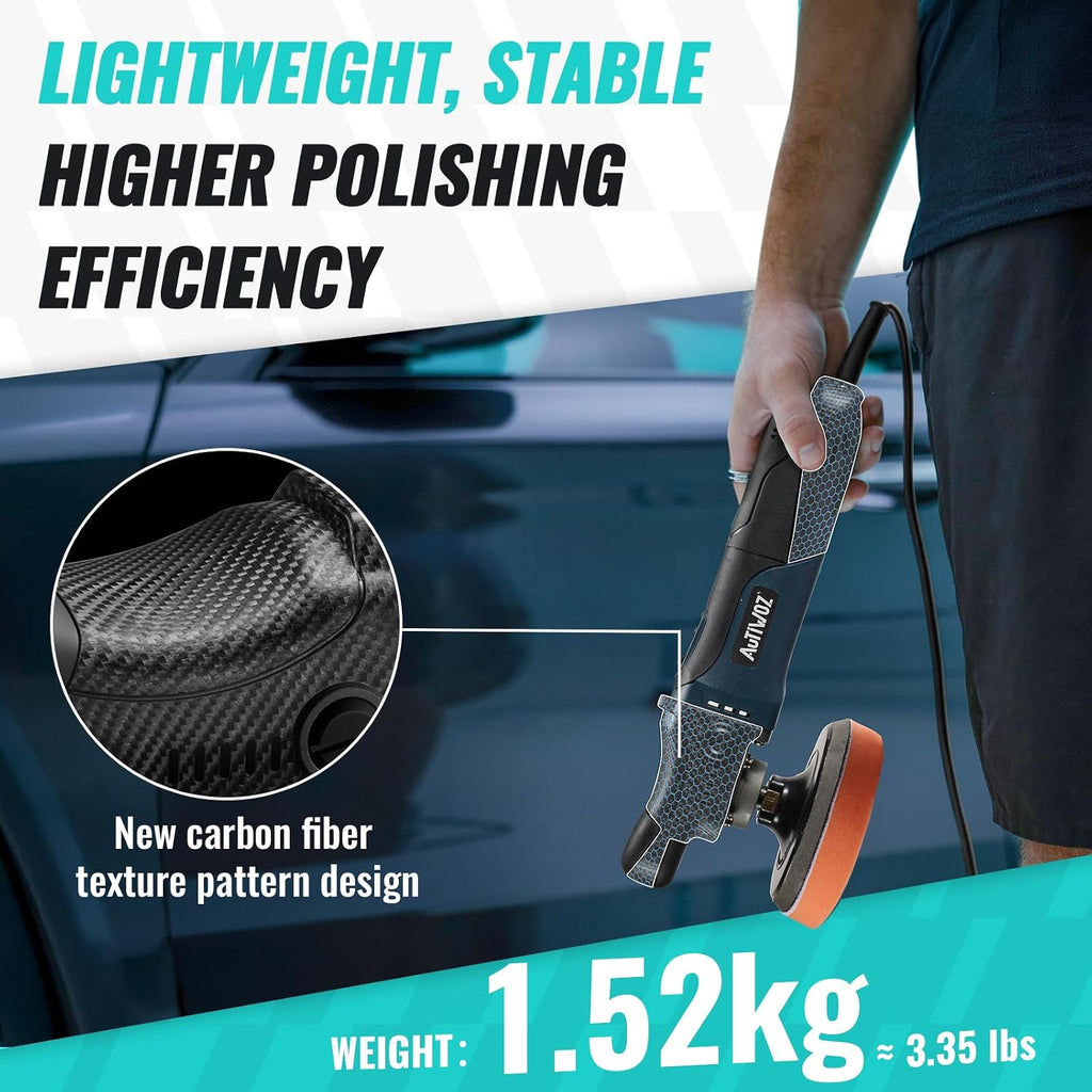 Car Polisher Buffer, 4 Inch/5 Inch Rotary Car Buffer Polisher 6 Variable Speed 2500-4500rpm, Polishing for Car