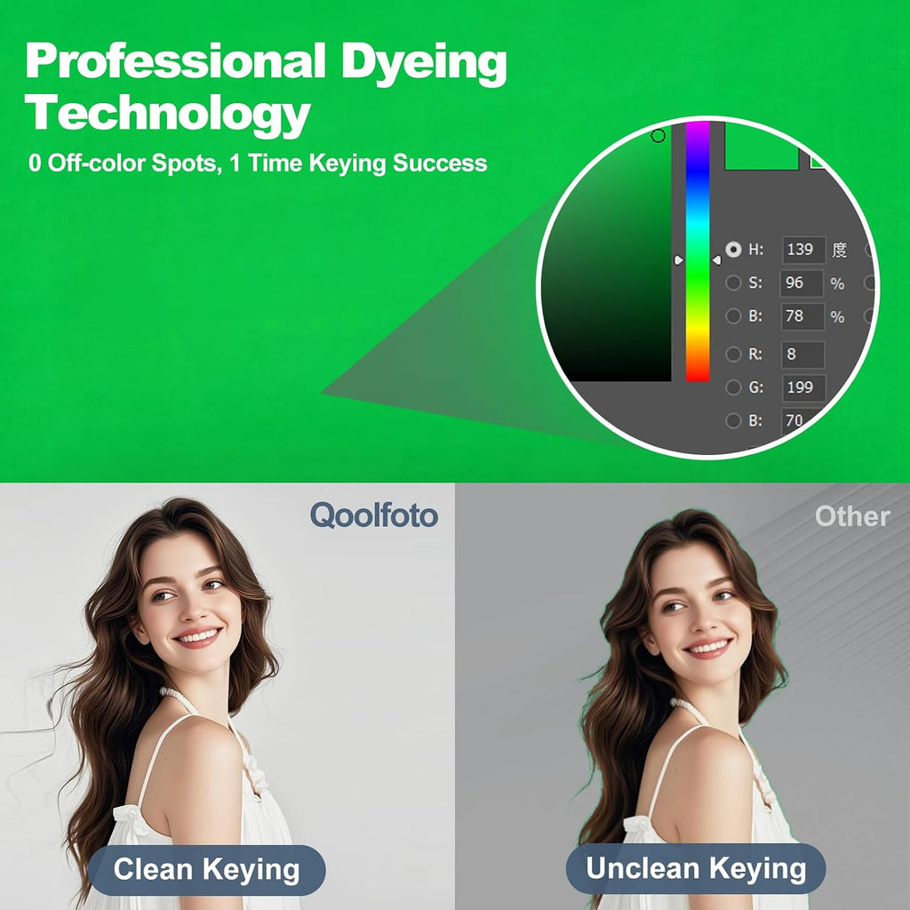 Green Screen Backdrop 10x10ft Greenscreen Background Photography | Polyester, Thicken Premium Fabric Resists