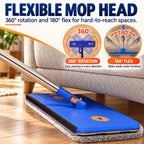 16.5" Self Wringing Flat Mop and Collapsible Bucket Set