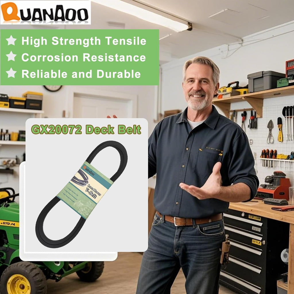 GX20072 Deck Belt 1/2" x 104" for John Deere D100 D105 D110 D125 D130 L100 L110 E100 E110 E120 E130 LA105 LA110 LA115 S100 GY20570 42in Riding Mower/Tractors Replace GY20570