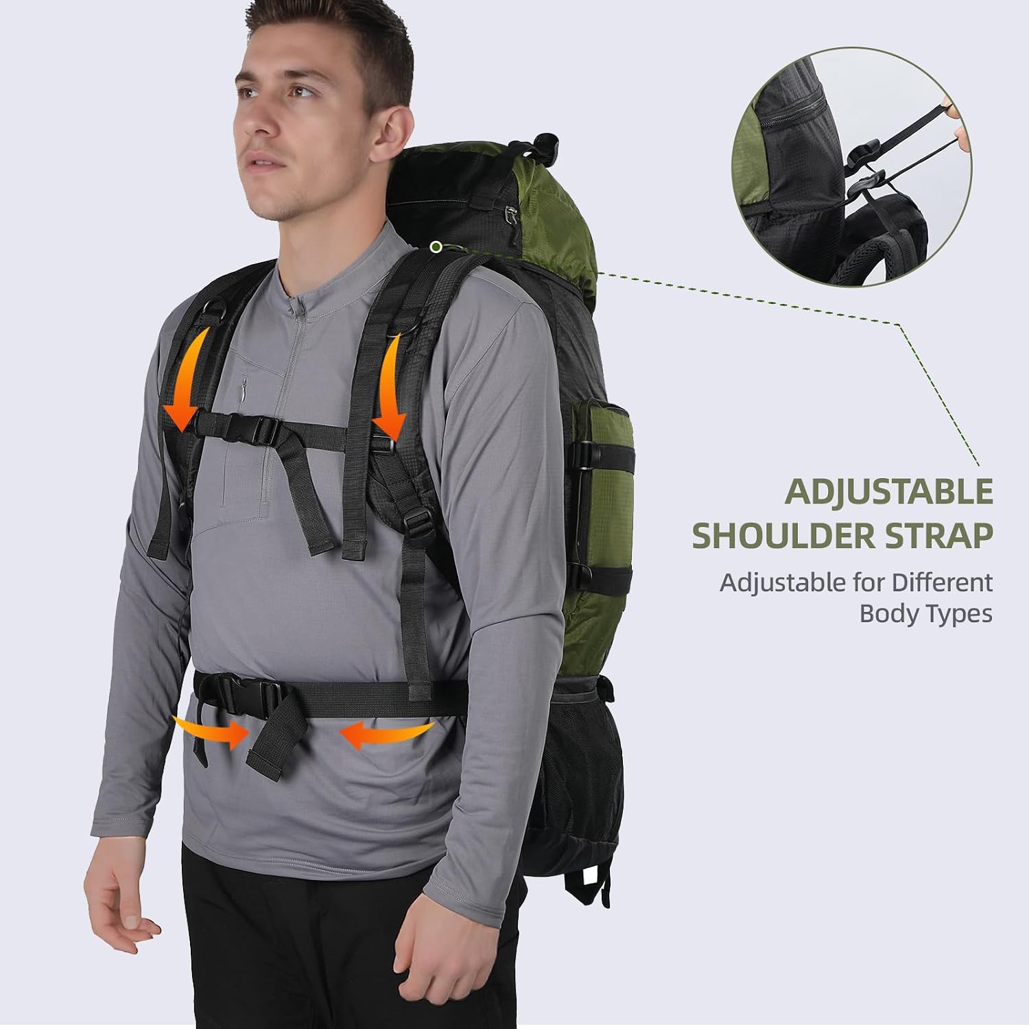 90L Hiking Backpack, Camping Travel Backpack with Rain Cover Lightweight Travel Daypack for Climbing Camping Touring
