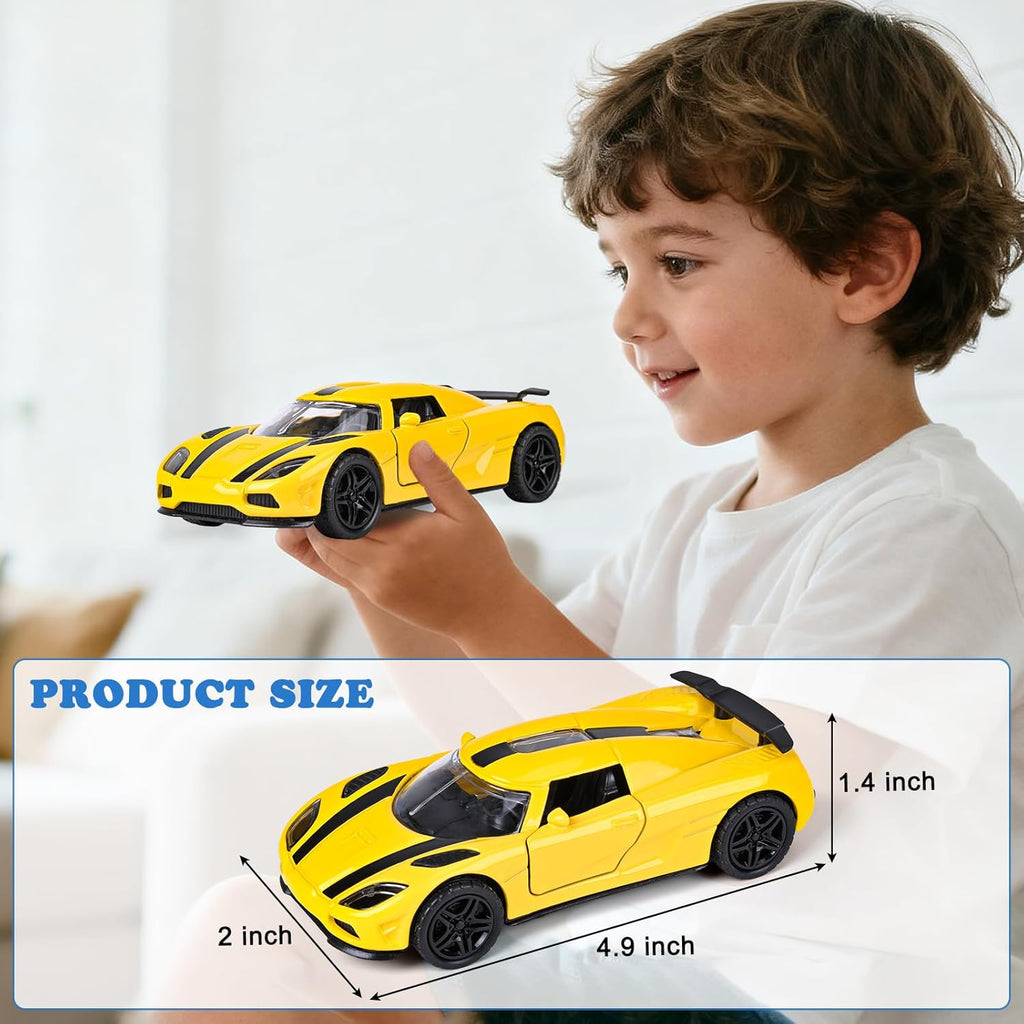 Metal Diecast Cars Toy,1:36 Pull Back Toy Cars with Opening Doors,4 Pack | Kid Race Cars Toys Set,Boy Model Toy Car