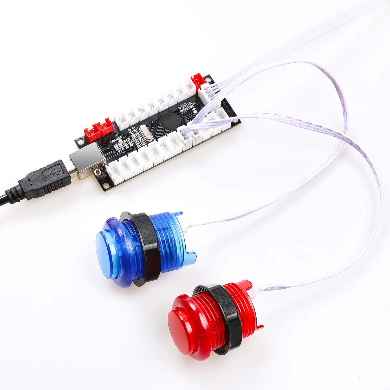 2 Player led arcade buttons and joysticks DIY kit 2x joysticks + 20x led arcade buttons game controller kit for MAME