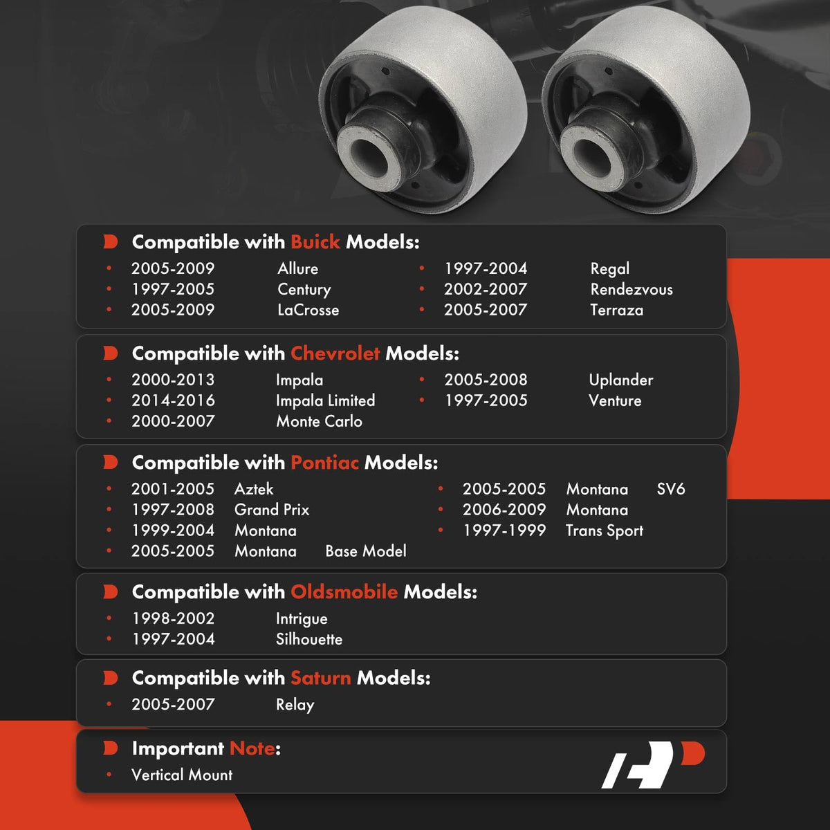 A-Premium 2 x Front Forward Lower Control Arm Bushing Kit