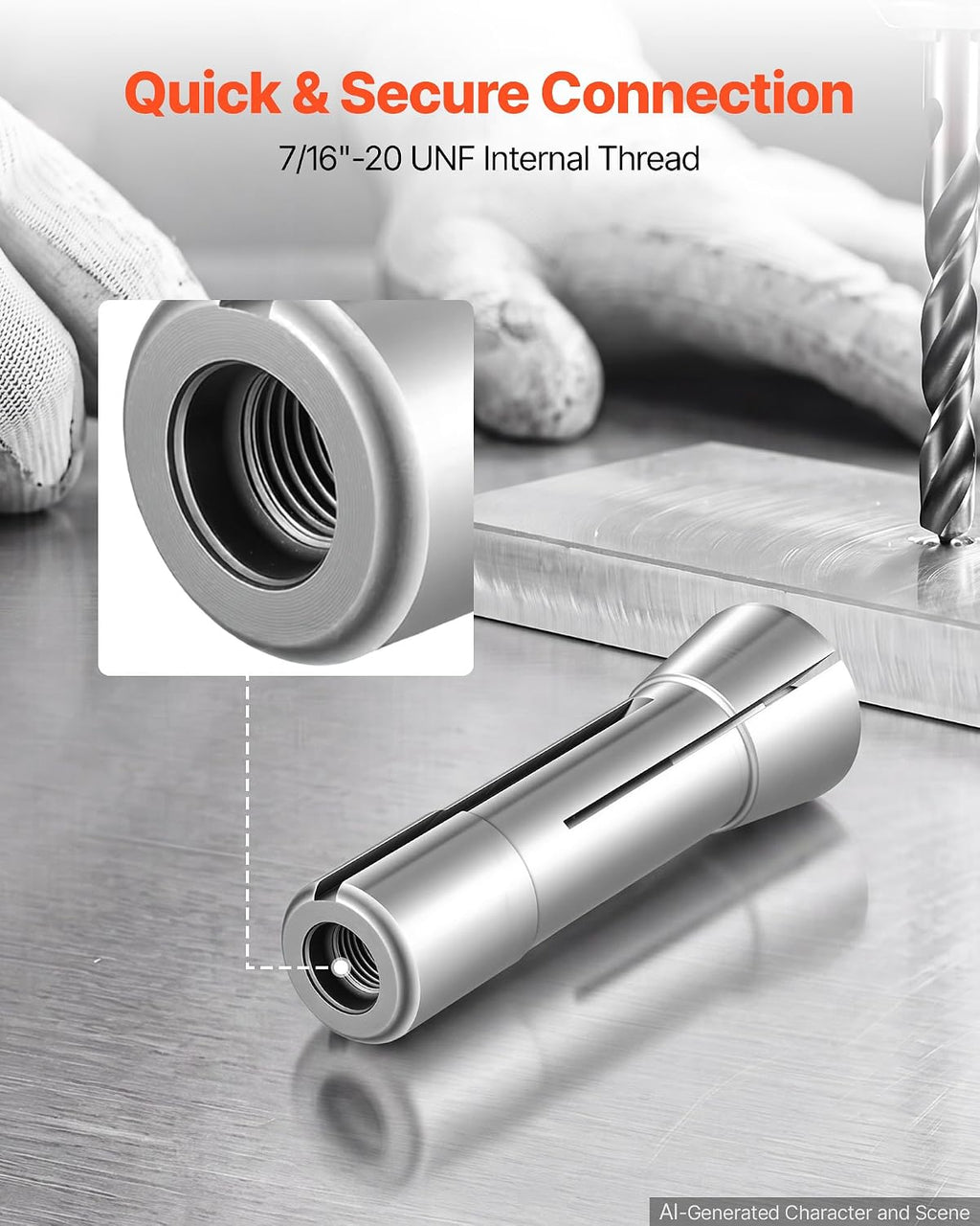 VEVOR R8 Collet Set 1/16"-3/4" 23 Piece R8 Precision Mill Collet Chuck Set