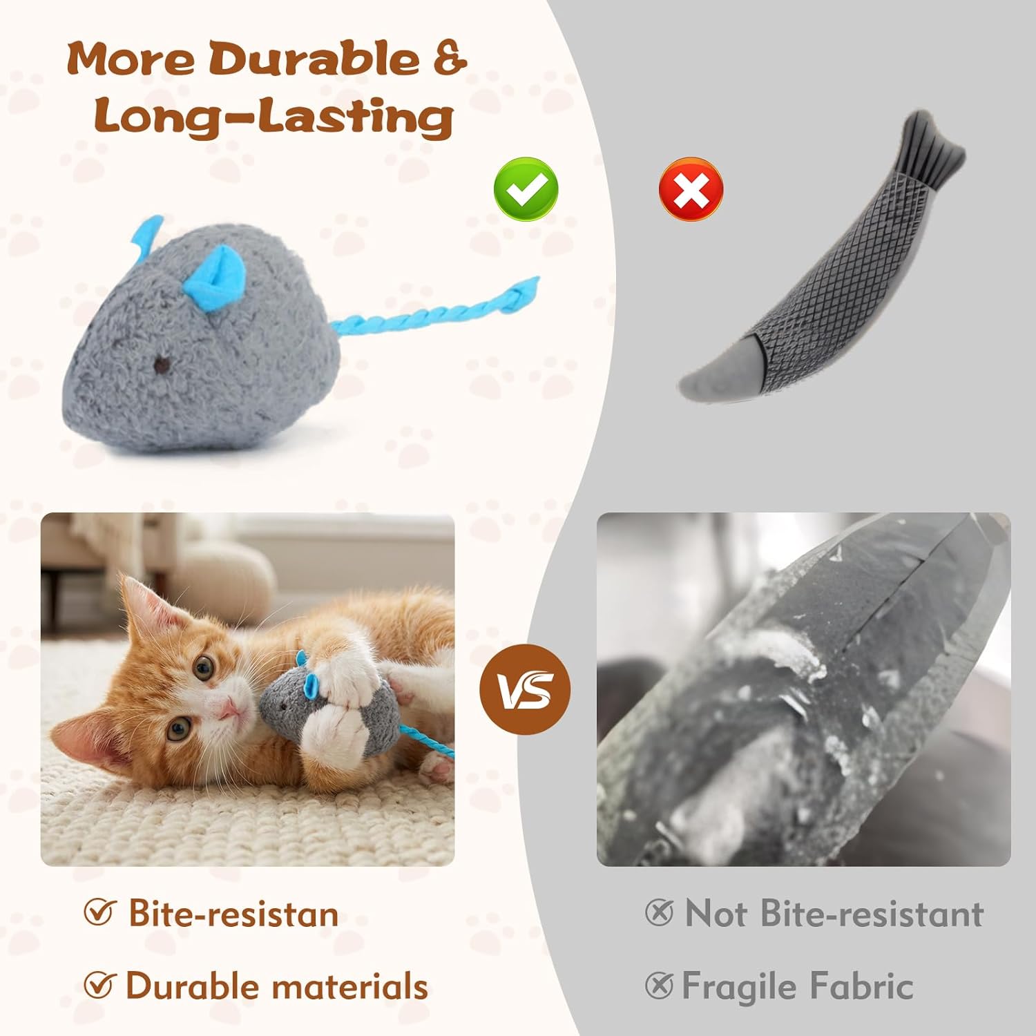 12PCS 2.36 Inch Cat Mice Toys, Prefilled Catnip Plush Catnip Toys, Realistic Design Interactive Cat Mouse Toys for