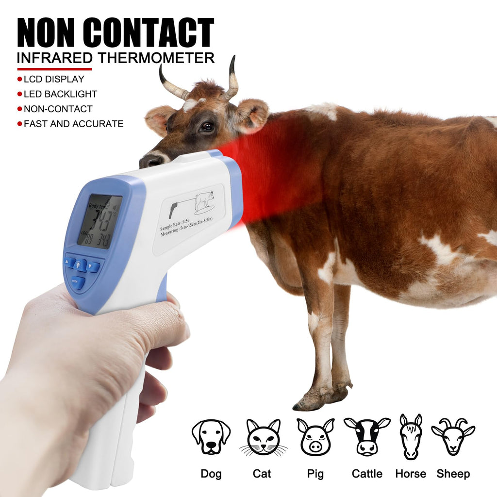 Veterinary Infrared Thermometer, Non Contact for Livestock & Pets
