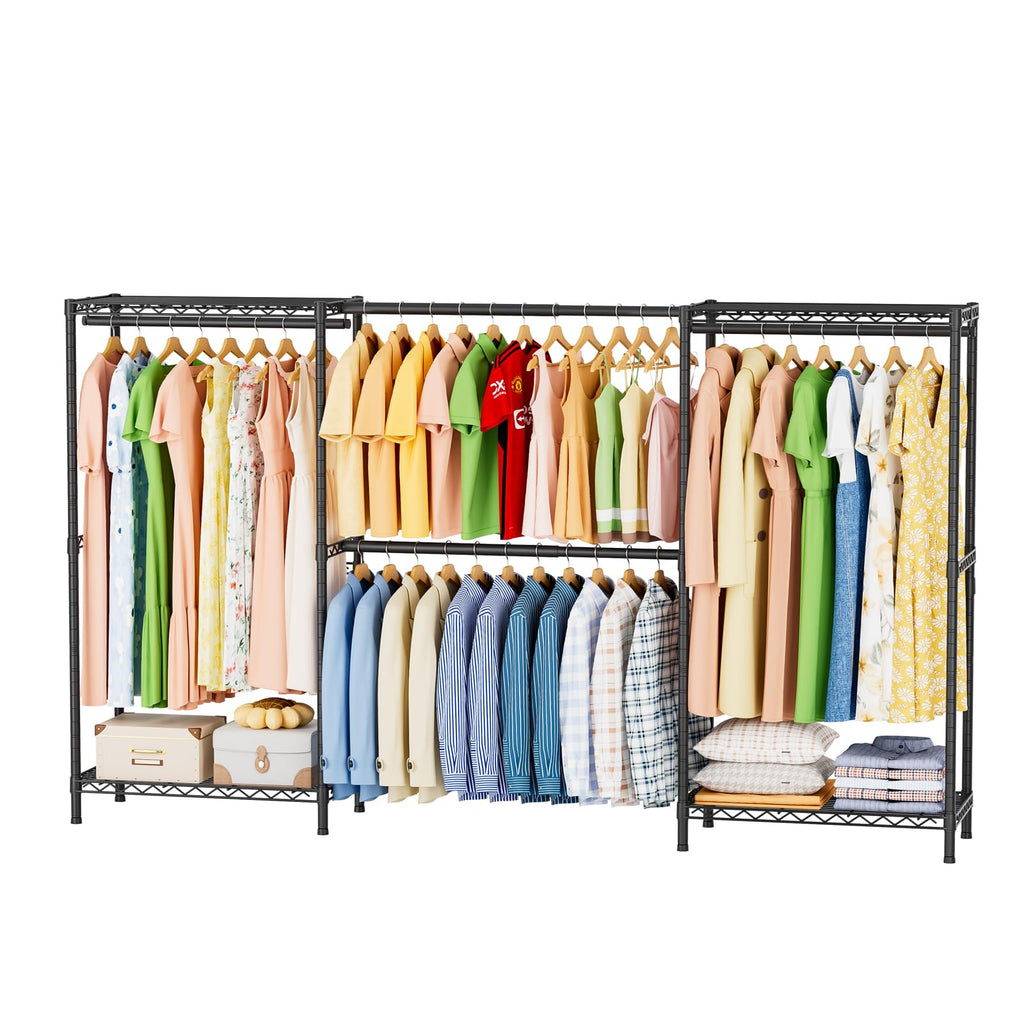 Heavy Duty Portable Closet Metal Clothes Racks Wardrobe with Shelf