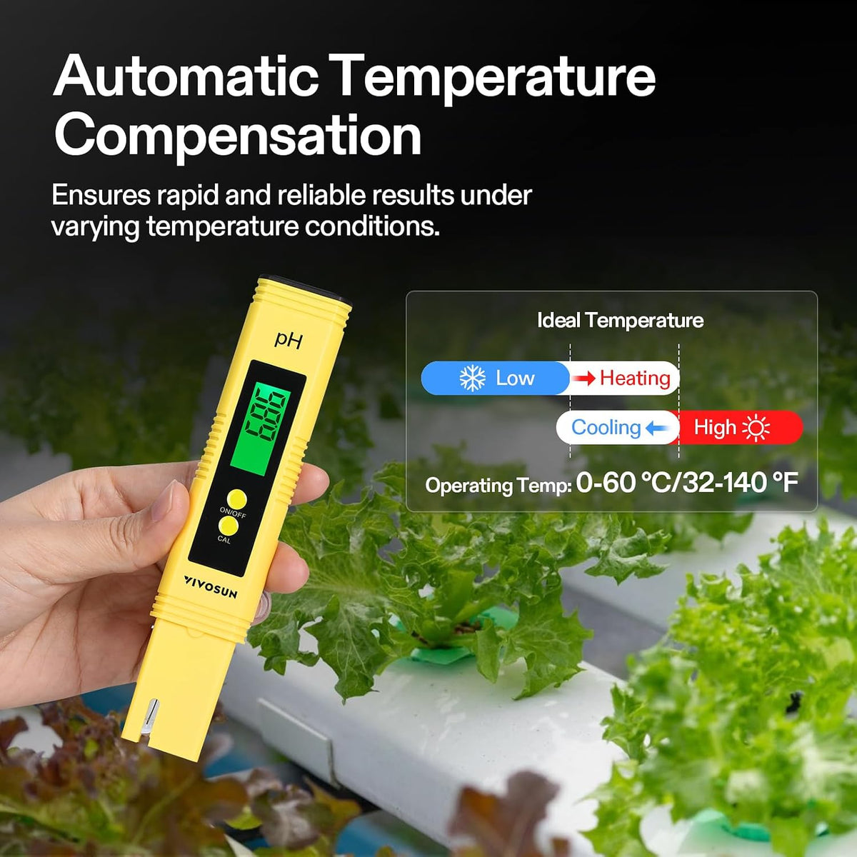 VIVOSUN Digital pH Meter 0.01 Accuracy Pen Tester for Water Hydroponics