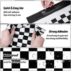 100Pcs 10 x 13in Checkered Poly Mailers Classic Black and White Plaid Packing Bags with Self-Sealing Decorative Gift