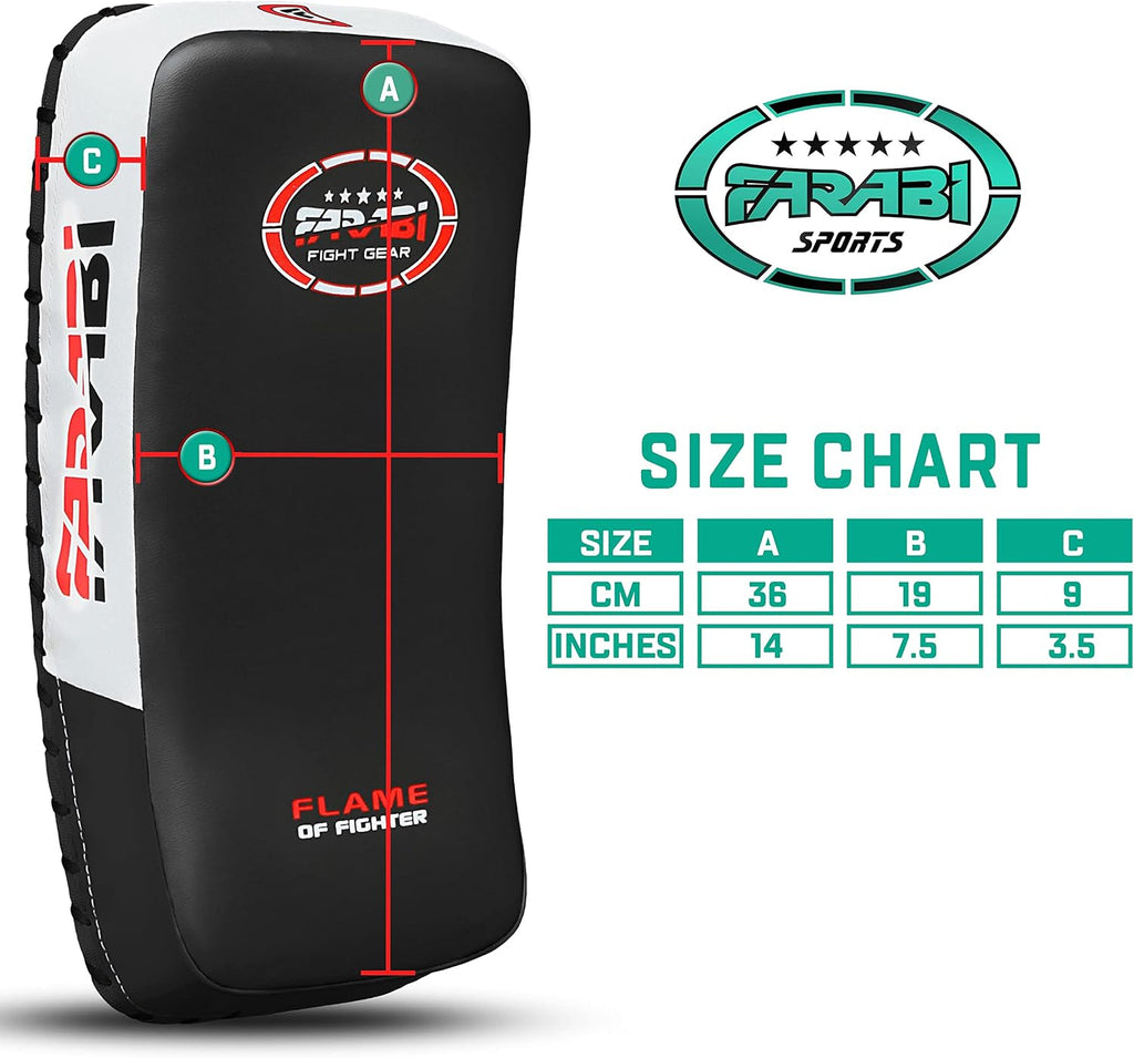 Farabi Thai Pad Training Kick Pad Curved Coaching Pad Kicking Mix Martial Arts x 1 Single Unit