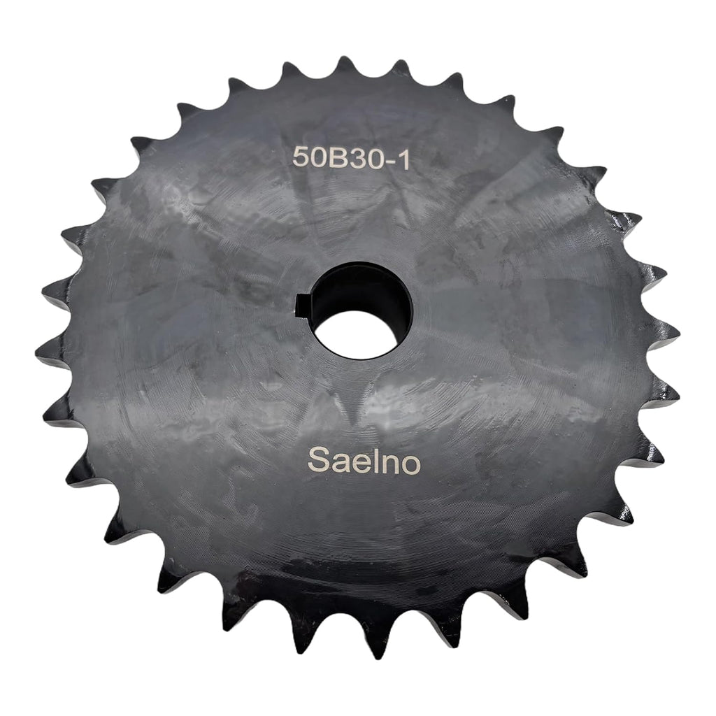 #50 Roller Chain Sprocket Type B 1 inch Bore 30 Tooth, Hardened Antirust 1045 Steel Drive Sprockets 50B30-1