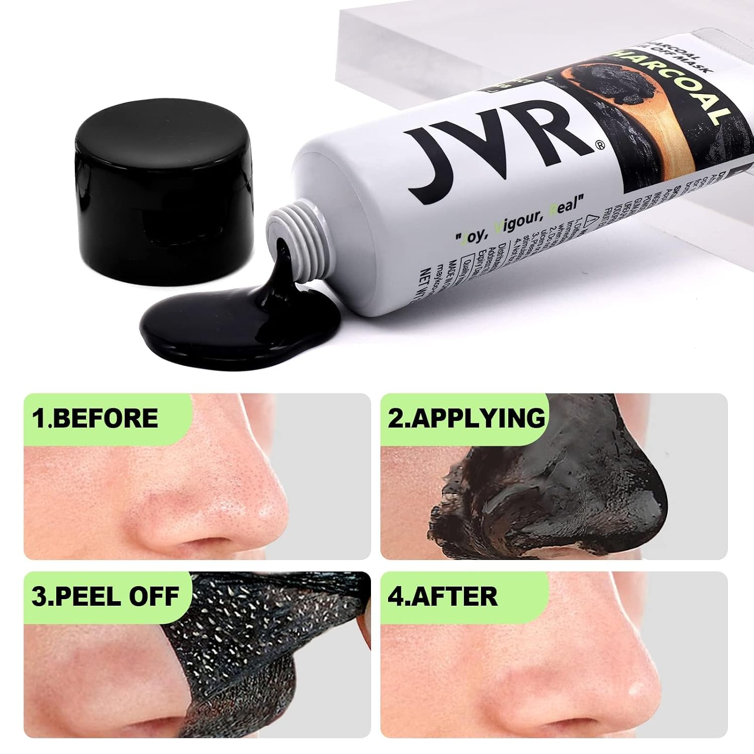 Peel Off Face Mask, Charcoal Peel Off Black Mask, Facial Mask for Surface Cleansing For Men & Women, All Skin Types