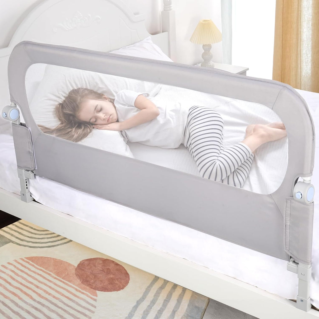 Baby Bed Rail Guard for Toddlers - 47" Toddler Bed Side Rails for Twin, Full, Queen Bunk Size Bed Swing Down Bedrail