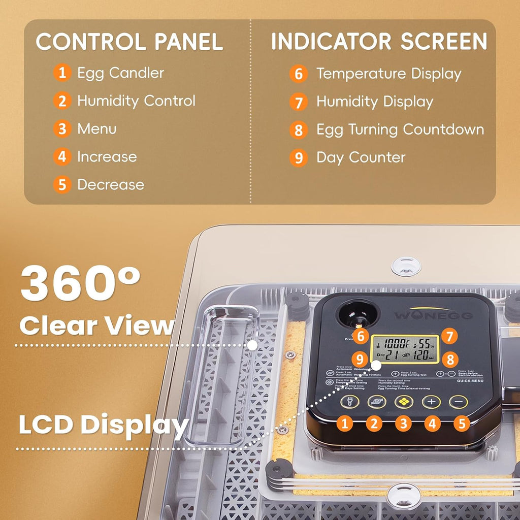 48 Incubators for Hatching Eggs, Egg Incubator with Automatic Egg Turning and Humidity Control, Temp Control, Egg