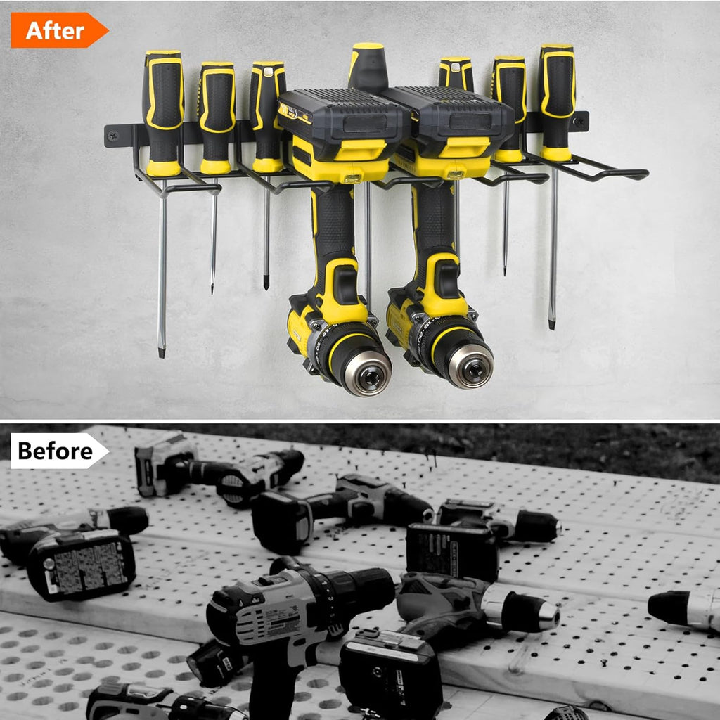 Power Tool Organizer, Cordless Drill Holder Wall Mount, Garage Tool Storage Rack, Heavy Duty Tool Rack for Garage and