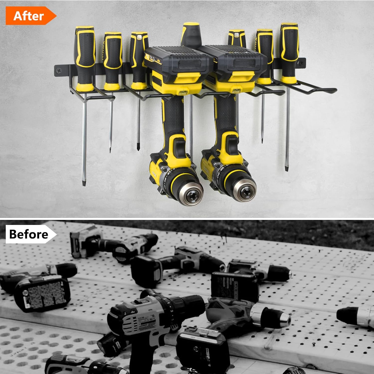 Power Tool Organizer, Cordless Drill Holder Wall Mount, Garage Tool Storage Rack, Heavy Duty Tool Rack for Garage and