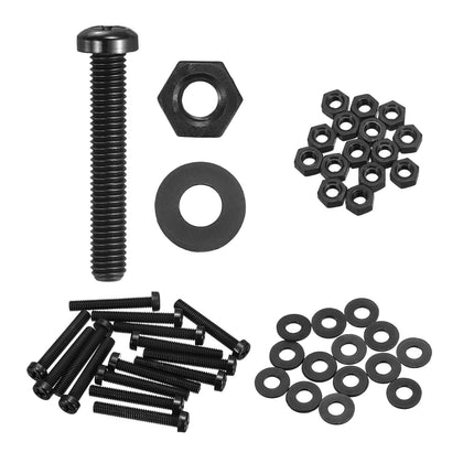 15 Set M6x40mm Nylon PA66 Plastic Cross Round Head Screw Phillips Bolts Hex Nuts Flat Washers Assortment Kit, Metric