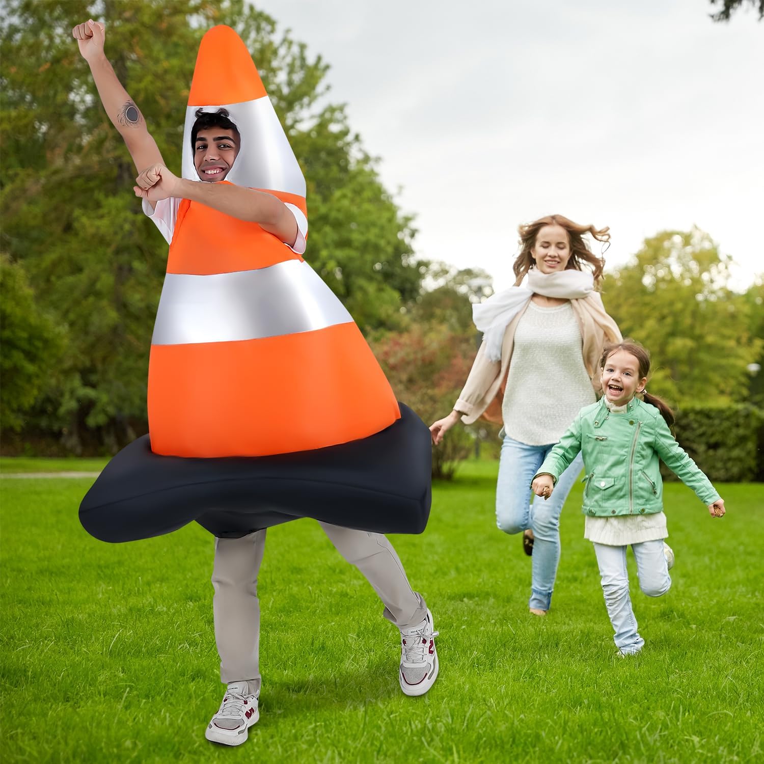 Inflatable Costume For Adults, Inflatable Traffic Cone Costume Funny Blow Up Animal Suit for Halloween - Men and Women