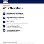 US Motors RESCUEÂ ECM Refrigerator Watt Motor #EC5412E