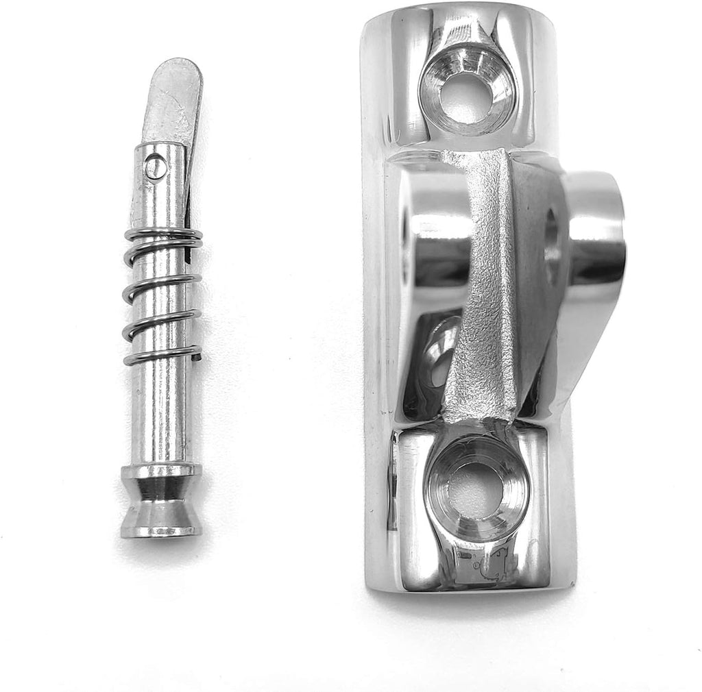 2 PCS Bimini Top Deck Hinge 90°Fitting Concave Base Hardware
