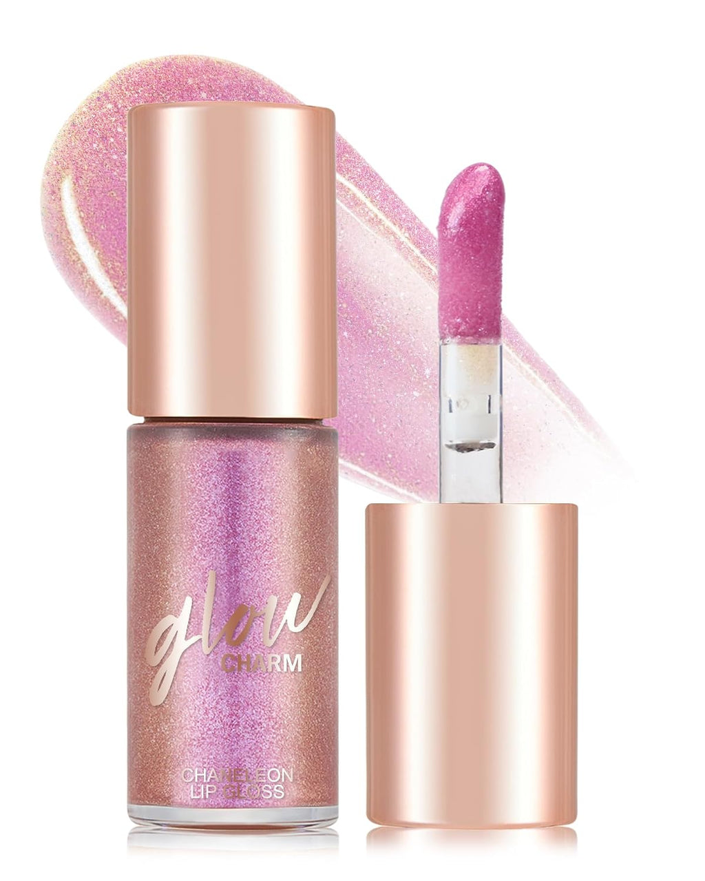 Glitter Holographic Lip Gloss, Shimmer Moisturizing Liquid Lip Tint Stain