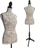 Female Dress Form Mannequin Torso Body with Adjustable Tripod Stand Dress Jewelry Display