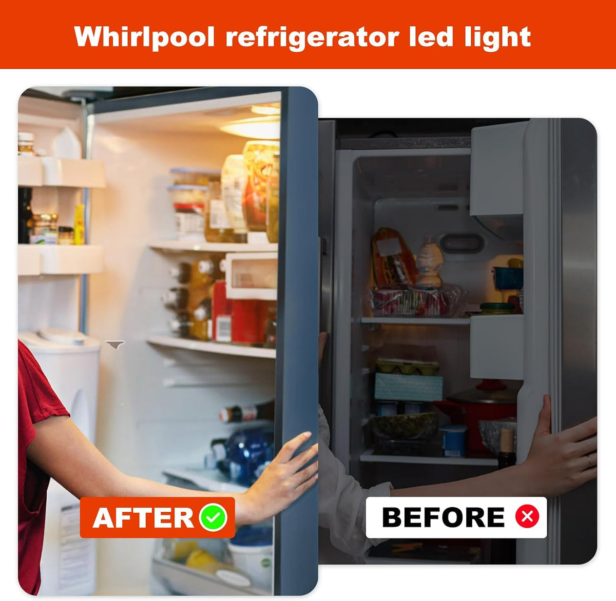 W11251749 W11602886 Freezer Light Bulb Replacement for Whirlpool Kenmore Amana Refrigerator WRs315sdhz08 WRS315sdhz05 Freezer Light Bulb