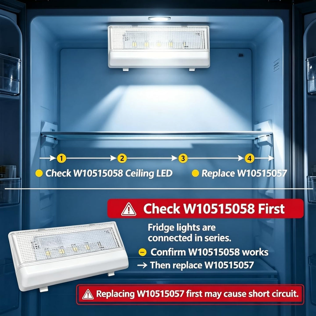 W10515057 Freezer Light Compatible with Whirlpool freezer light bulb