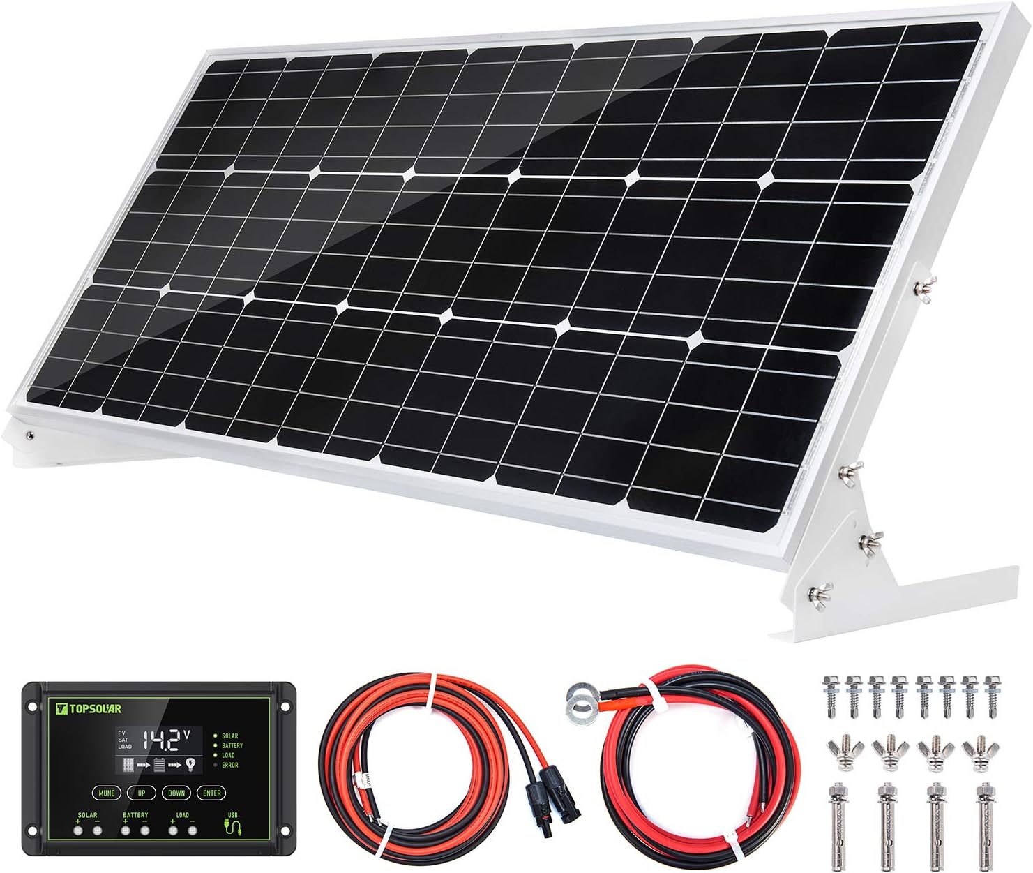 100W 12V Solar Panel Kit Battery Charger 100 Watt 12 Volt Off Grid System for Homes RV Boat + 30A Solar Charge