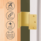 Handicap Brass Expandable Door Hinges - Offset Hinges for Doors - 3 Pack