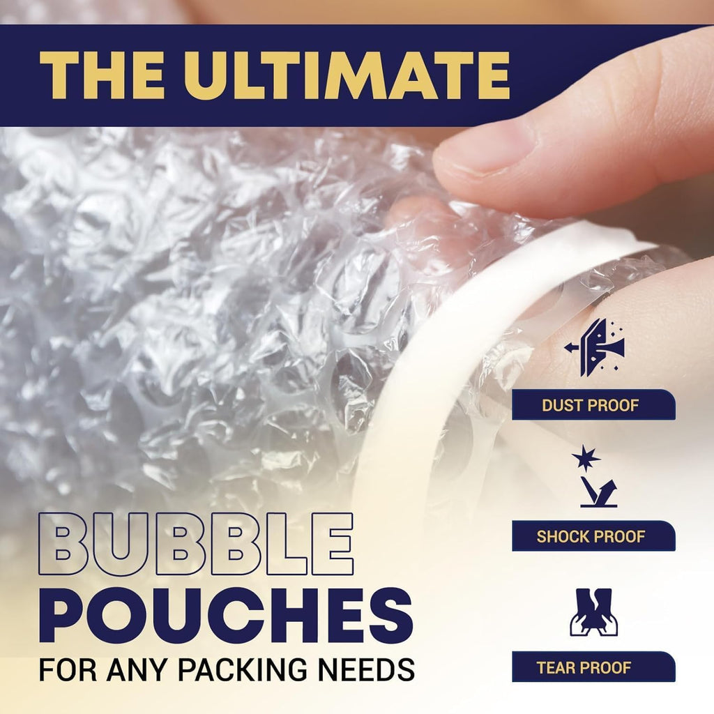 Clear Self-Seal Cushioned Bubble Pouches 4x5.5, 1500-Pack Protective