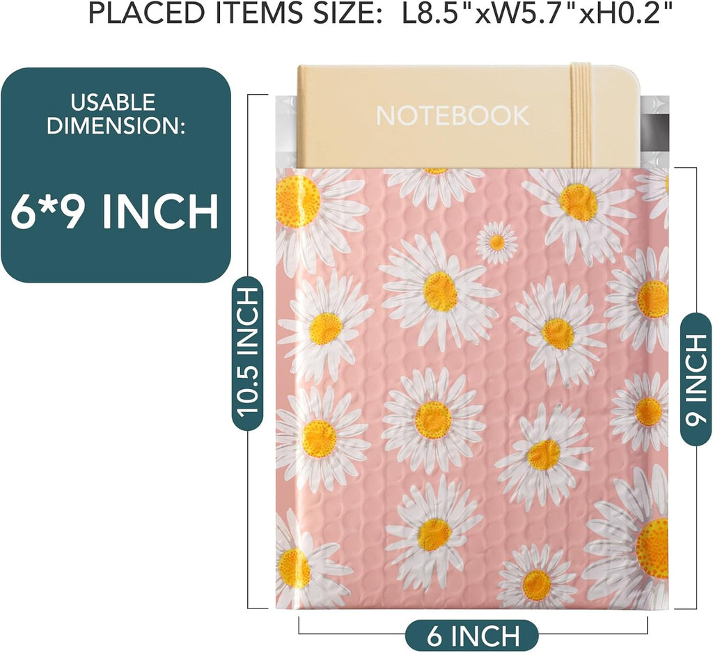 Bubble Mailers 6x10 Inch 100 Pack Pink Bubble Mailer Fancy Daisy