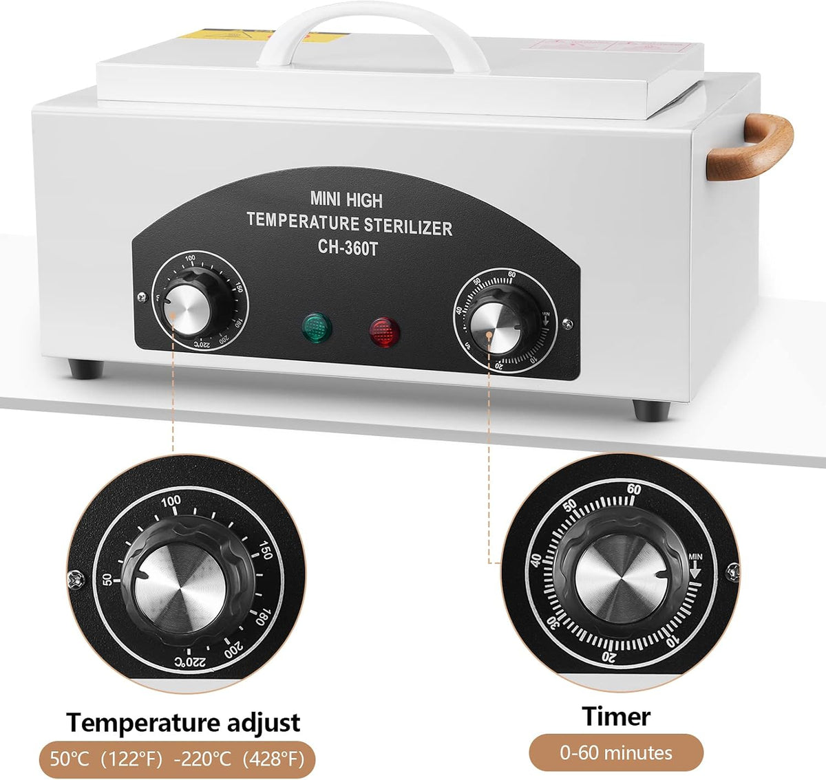 High Temperature Sterilizer Dry Heat Nail Tool Dental Tool Sterilizer 1.5L