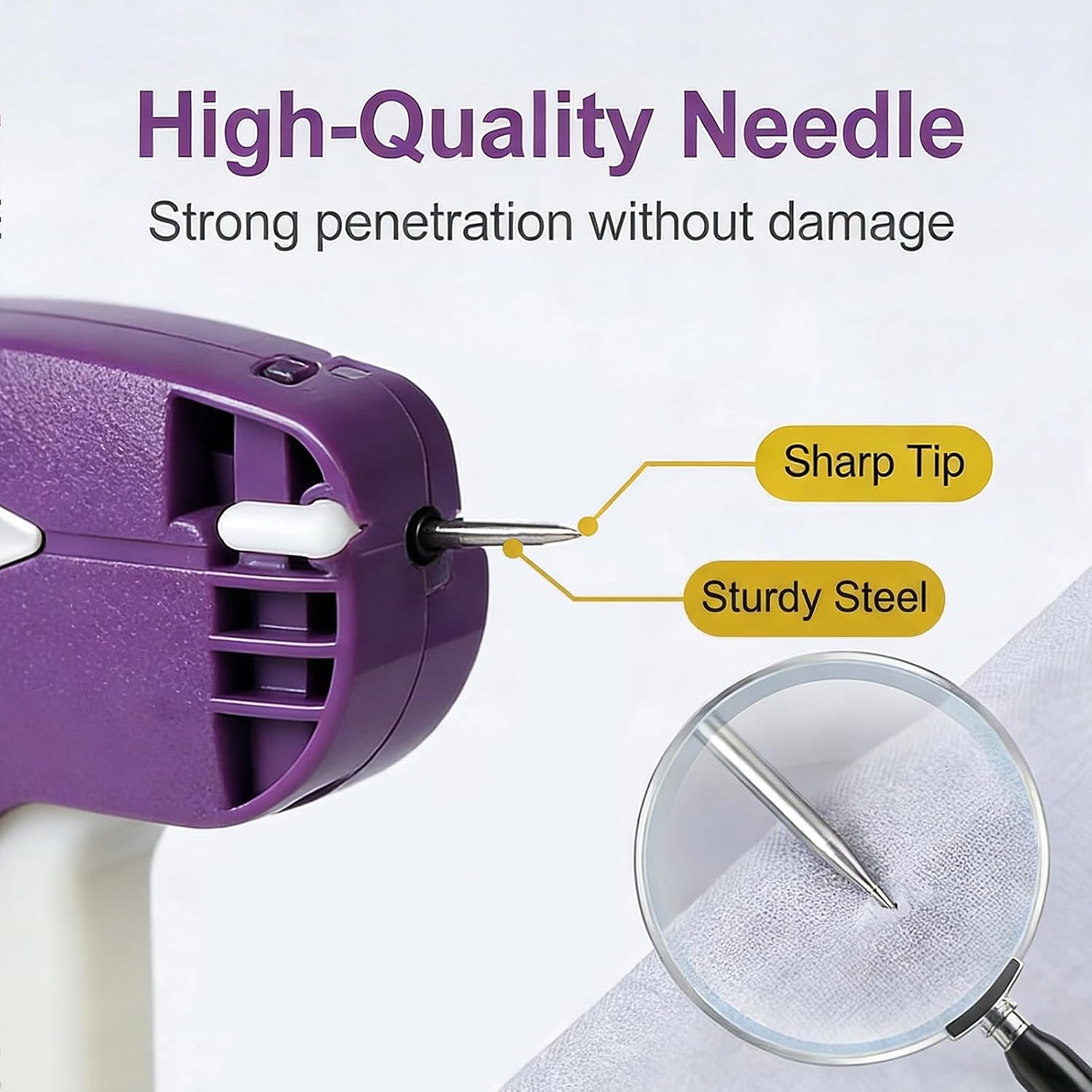 Standard Tagging Gun Price Tag Attacher Gun for Clothing with 5 Needles and 2000 2inch Barbs Fasteners, Purple
