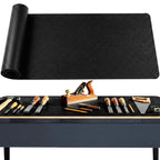 47.2" x17.3" Workbench Mat,Black PU Leather Work Bench Mat Top,DIY Worktable Mat Workbench Cover for Protects Work
