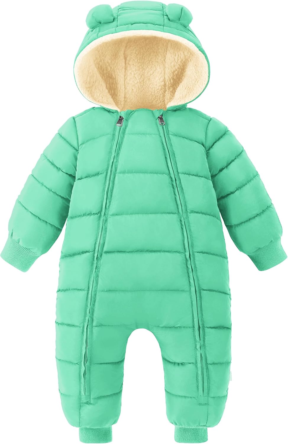 Baby Snowsuit Toddler Girl Clothes Cute Hooded Double Zipper Boys Winter Coat Unisex Romper for Infant