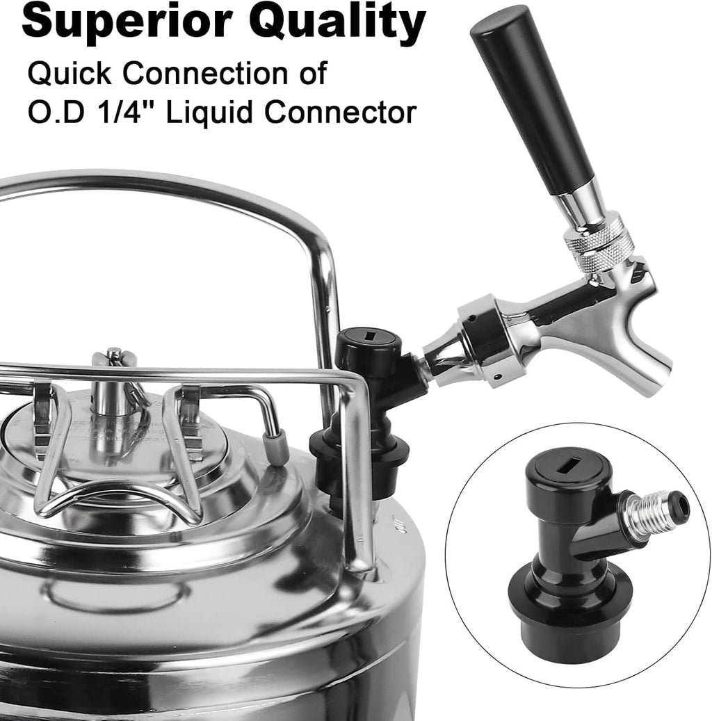 Beer Ball Lock Disconnect Keg Quick Disconnect Set, Corny Keg Connectors | 2 Pcs CO2 and Liquid Ball Lock Keg