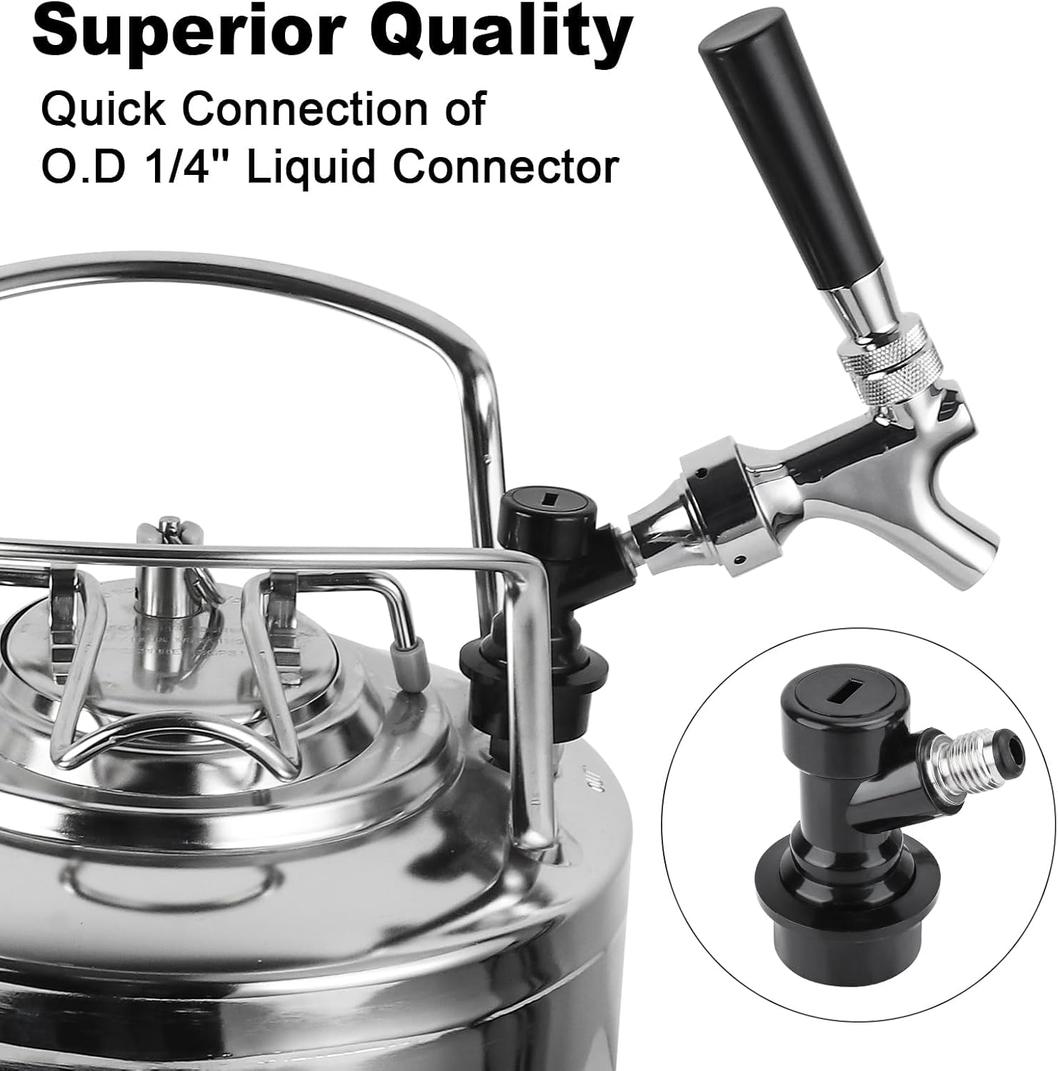 Beer Ball Lock Disconnect Keg Quick Disconnect Set, Corny Keg Connectors | 2 Pcs CO2 and Liquid Ball Lock Keg