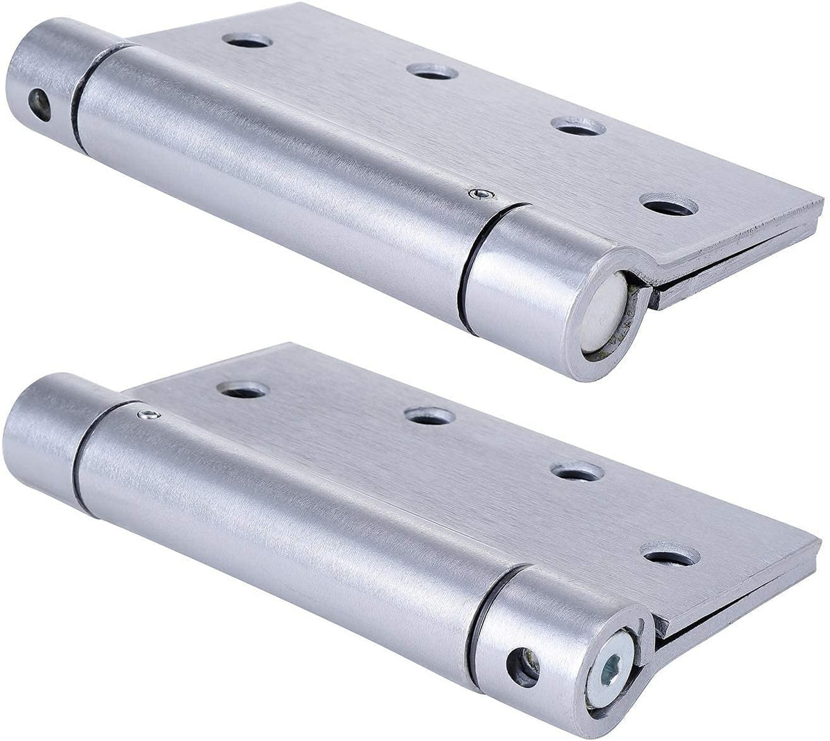 2 Pack Self Closing Spring Hinges - 4.5" x 4.5" Stainless Steel