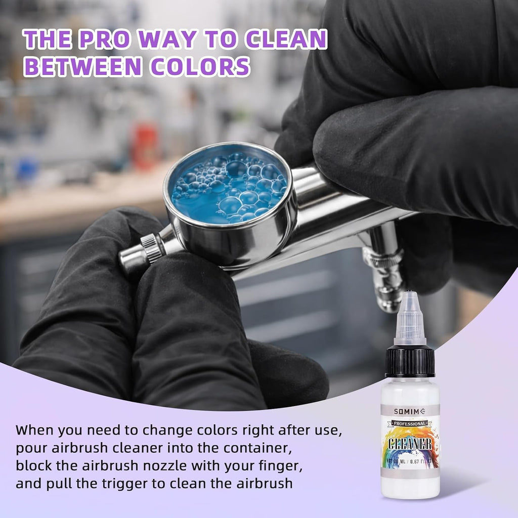 44 Colors Water-Based Acrylic Airbrush Paint Set with 6 Thinners | Air Brush Paints for Wood, Metal, Canvas, and Models