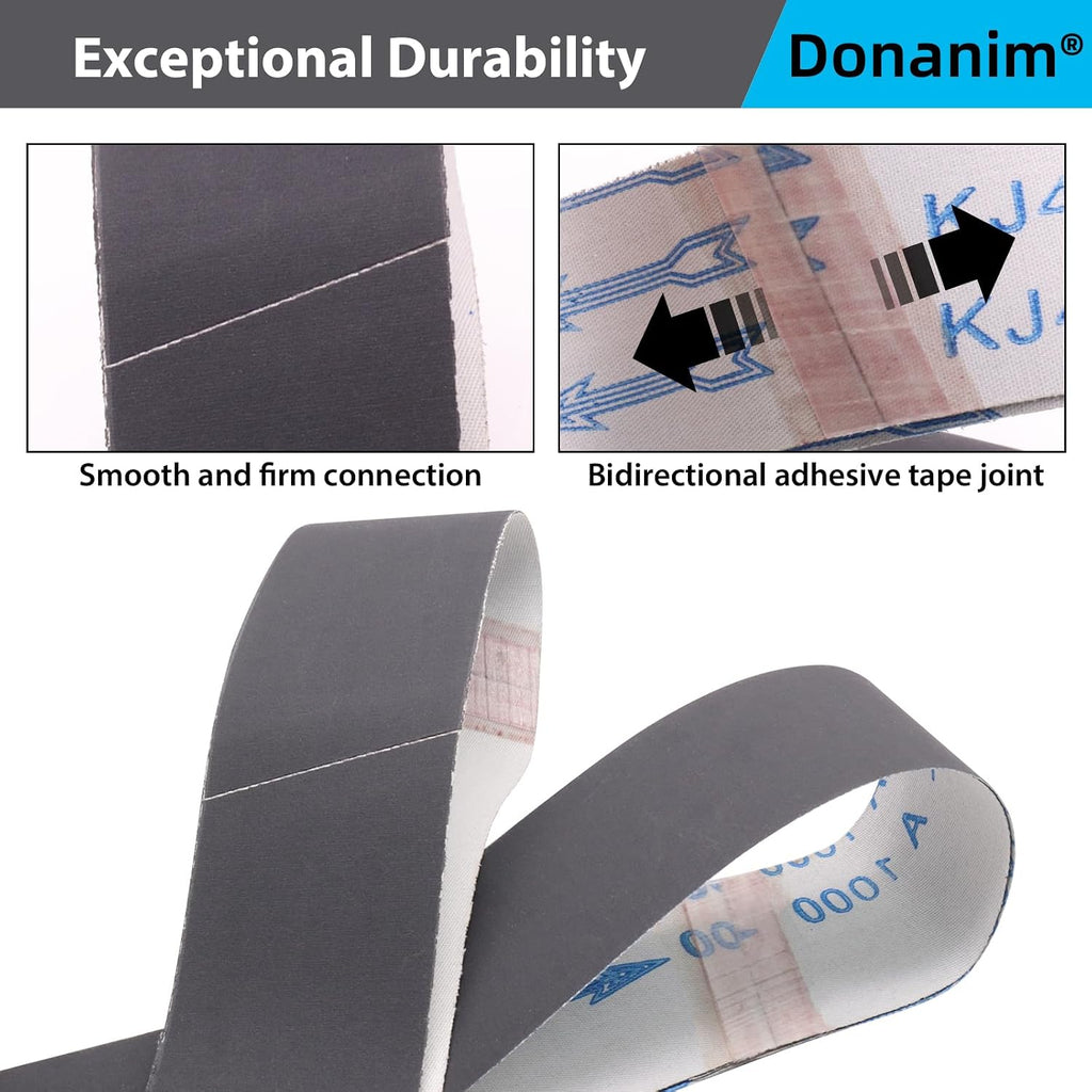 8 Pack 2 x 72 Inch Sanding Belts 400 600 800 1000 Grit Silicon Carbide