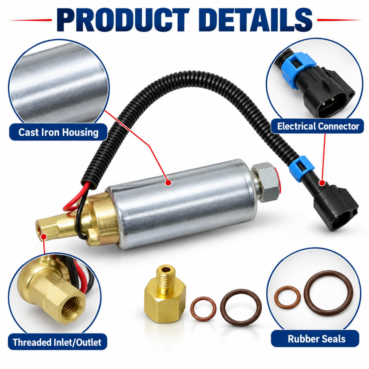GXARTS Electric Fuel Pump Fit for Mercury Mercruiser 4.3L 5.0L 5.7L V6 V8