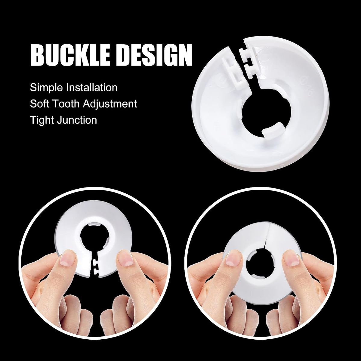 Fit 1/2 Inch Flange Water Pipe Cover Decoration 16mm Plastic PP escutcheon
